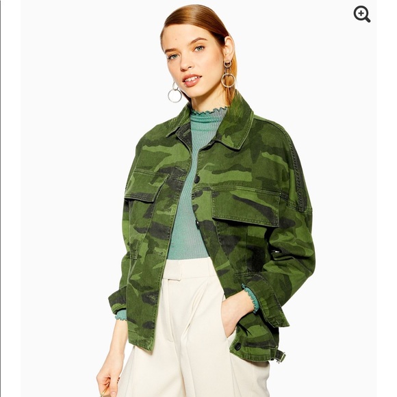 TOPSHOP NWOT Frank Camouflage Jacket 8/10 M - Picture 2 of 7